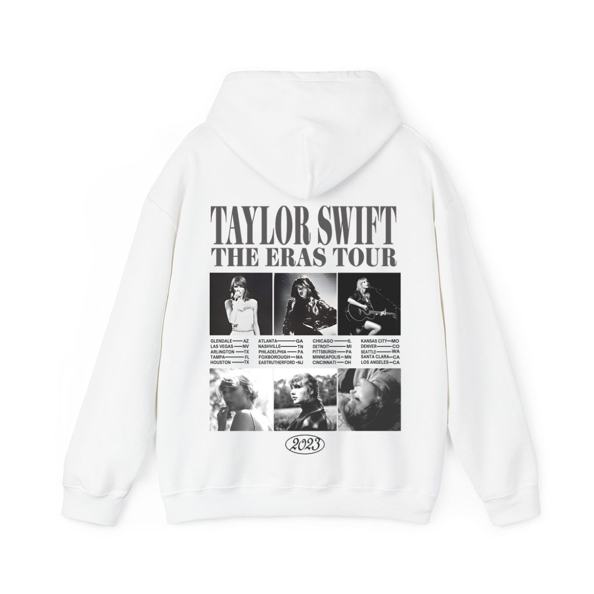 Taylor Swift The Eras Tour Collage White Hoodie