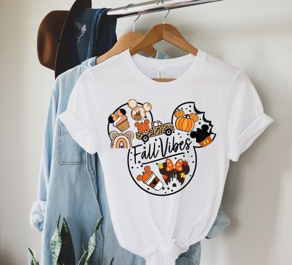 Cute Fall Disney Mickey Shirt, Fall Vibes Shirt, Fall Disney Vacation ...