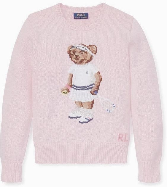 Ralph Lauren Pink Tennis Bear Sweater - Jasaust Store