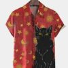 Black Cat Hawaiian 3d Unique Beach Hawaiian Shirts Summer Short Sleeve Us Size