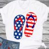 Distressed American flag Flip Flops USA 4th of July