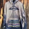 Gray Hoodie Vintage Cotton-Blend Sweatshirt