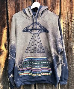 Gray Hoodie Vintage Cotton-Blend Sweatshirt