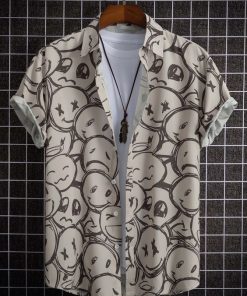 Guys Allover Cartoon Graphic Shirt Without Tee