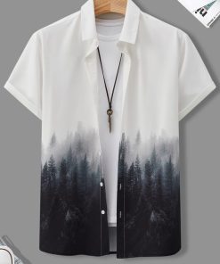 Men Tree Print Shirt Without Tee 1