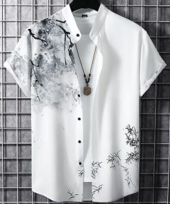 Men Tree Print Shirt Without Tee