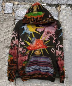 New Casual Warm Pullover Tops Fashion Totem Printing Hooded Sweatshirt Autumn Winter Casual Long Sleeve Loose Hoodies Streetwear - N4