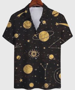 Square Neck Casual Men's Floral Shirt - Hawaiian Shirt