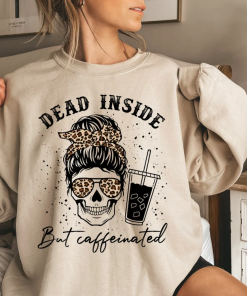 Fall shirt, dead inside halloween shirt, womens skeleton halloween shirt, funny halloween shirt, fall shirt, pumpkin spice coffee shirt