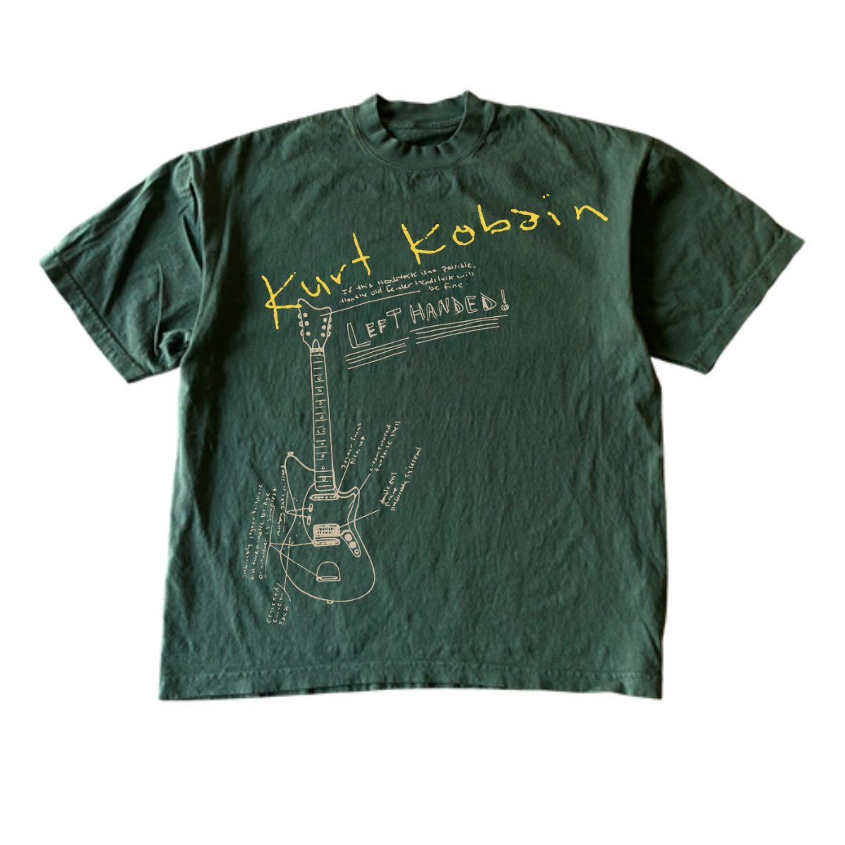 Left Handed Guitar Vintage Kurt Cobain T Shirt, For Men, For Women