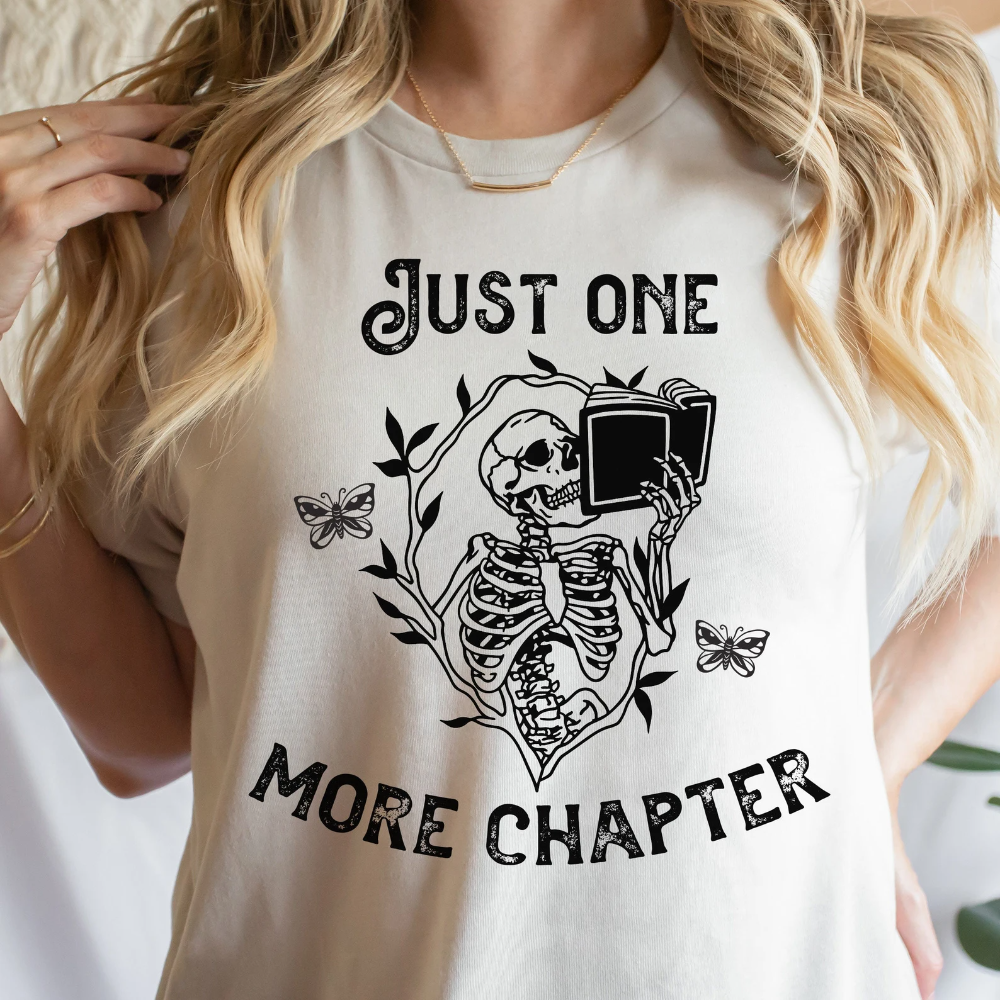 Funny Reading Shirt, Just One More Chapter, Cute Book Tee, Trending Now, Cute Sk …