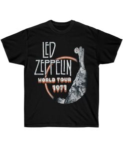 Led Zeppelin World Tour 1971 Vintage Retro Classic Grey T Shirt