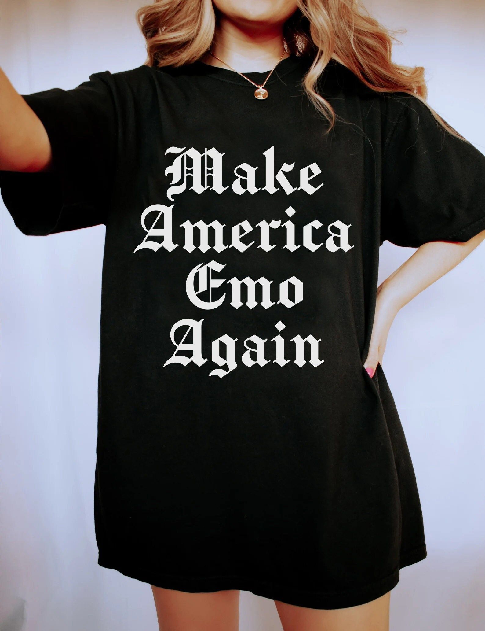 Make America Emo Again, Emo Forever Shirt, Emo Gift, Make America Goth Again, St …