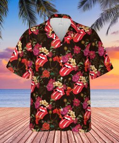 The Rolling Stones Rock Band Floral Pattern All Over Print 3D Hawaiian Shirt