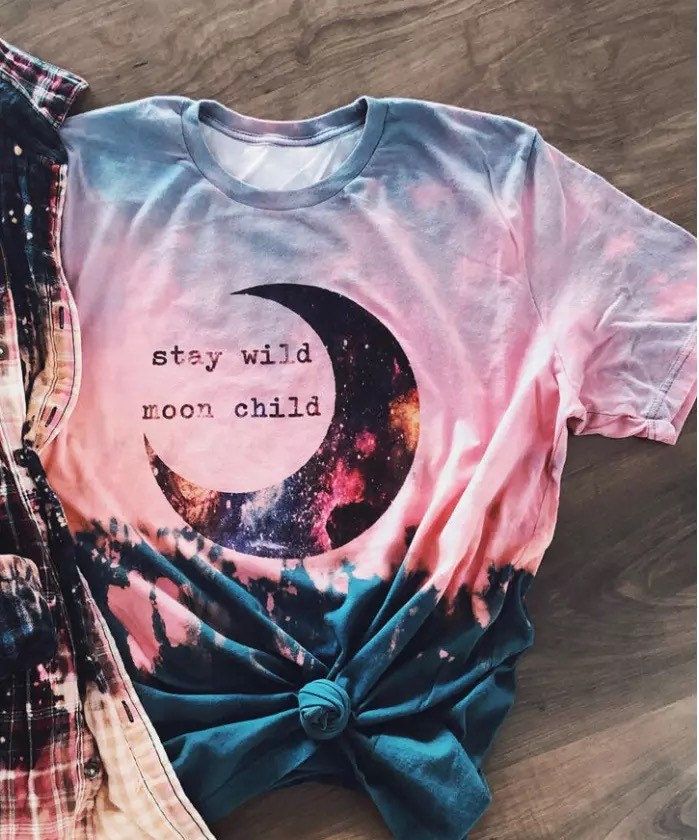 Tie Dye Stay Wild Moon Child Tee