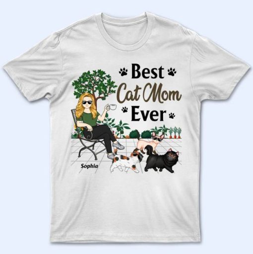 Cat Lovers Best Cat Mom Ever - White T-Shirt