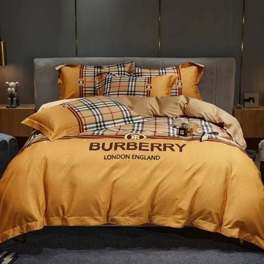 Burberry England Yellow Luxury Brand Bedding Set