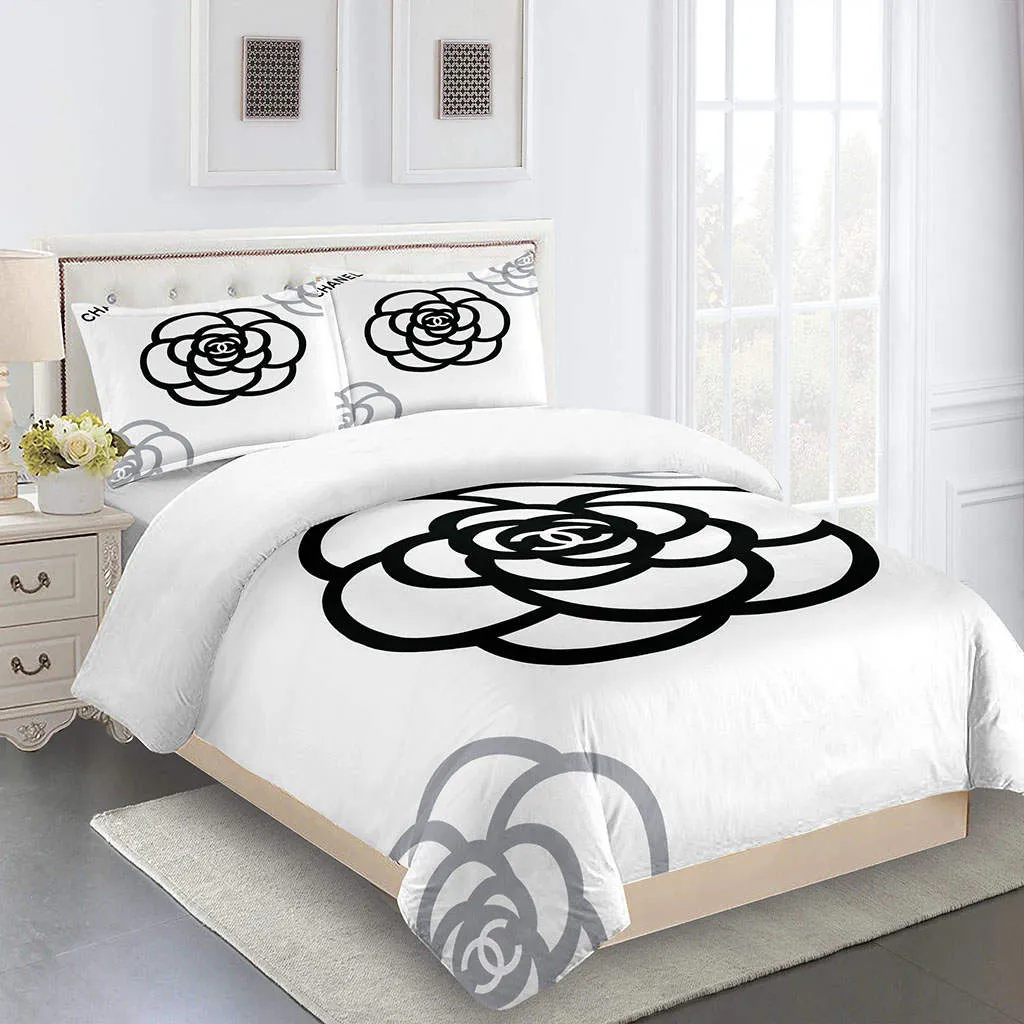 Chanel Big Flowers Luxury Brand Premium Bedding Set