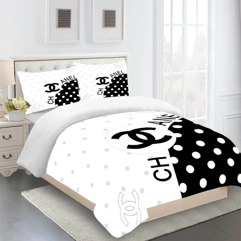 Chanel Black White Luxury Brand Bedding Set