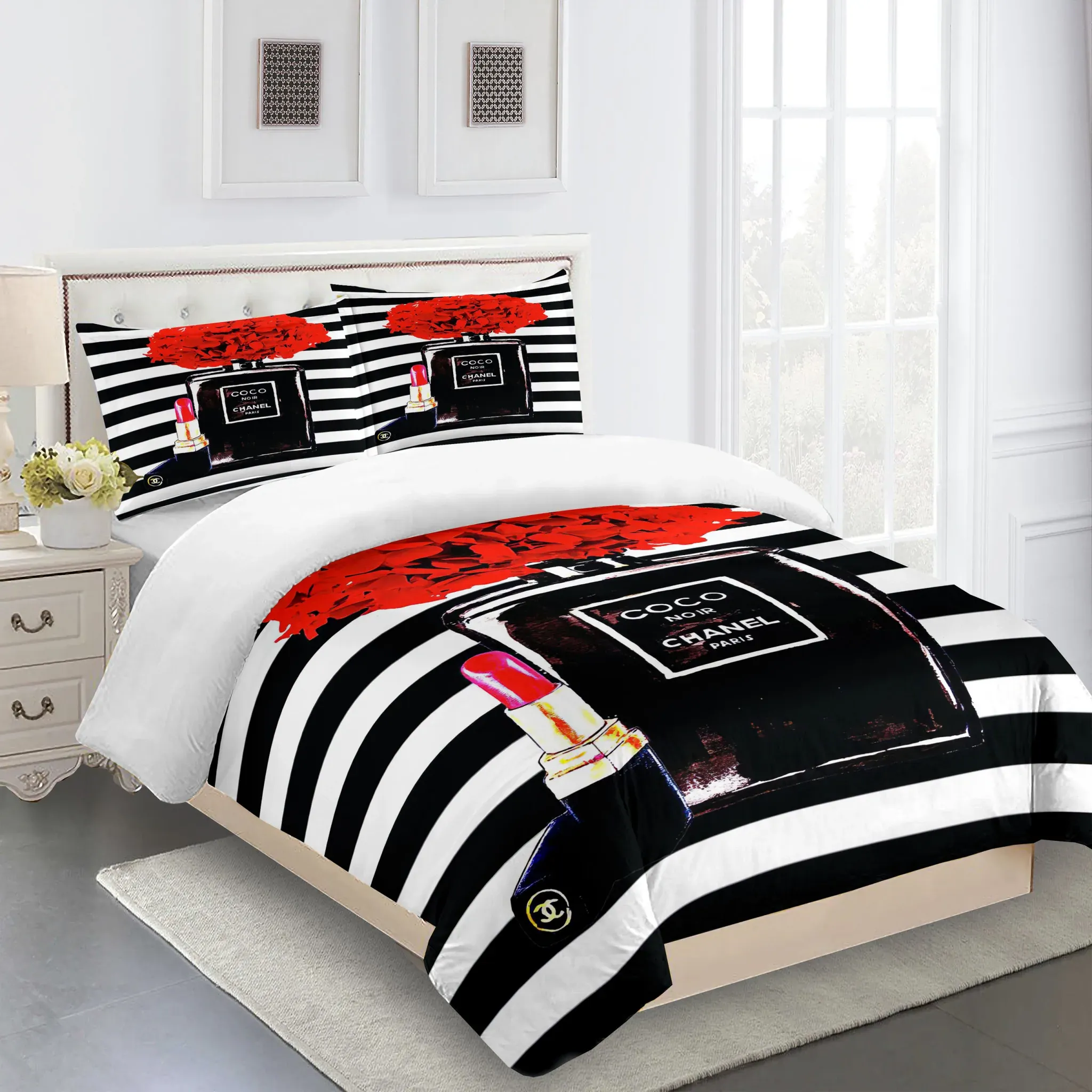 Chanel Coco Noir Paris Luxury Brand Premium Bedding Set