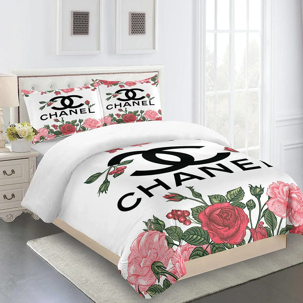 Chanel Flowers Luxury Brand Bedding Set