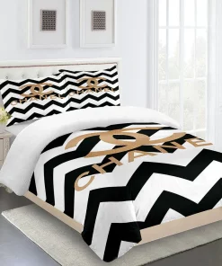 Chanel Golden Logo Ziczac Luxury Brand Premium Bedding Set