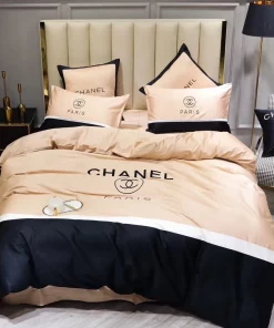 Chanel Paris Cream Luxury Brand Premium Bedding Set