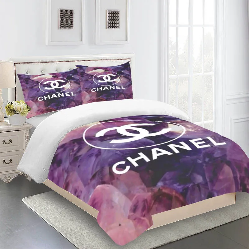 Chanel Violet Luxury Brand Premium Bedding Set