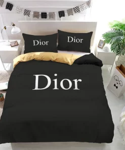 Christian Dior Black Fashion Luxury Brand Bedding Set