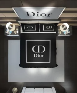 Christian Dior Black Fashion Luxury Brand Premium Bedding Set