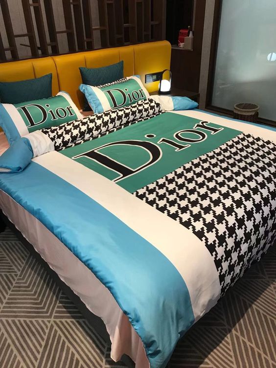 Christian Dior Logo Luxury Brand Bedding Sets