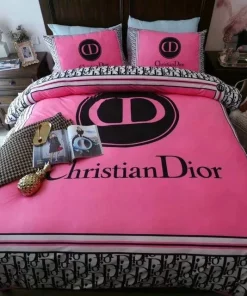 Christian Dior Pinky Luxury Brand Premium Bedding Set