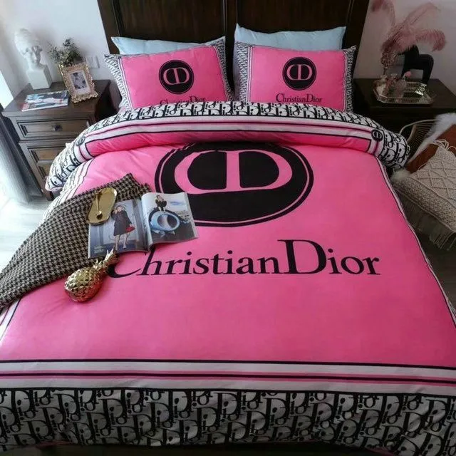 Christian Dior Pinky Luxury Brand Premium Bedding Set