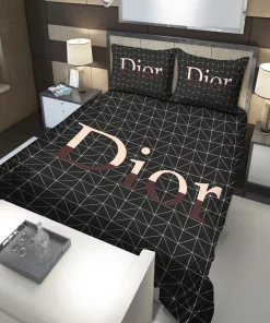 Dior Black Fashion Luxury Brand Premium Bedding Set