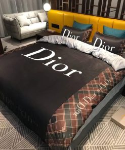 Dior Black Logo Luxury Brand Bedding Set