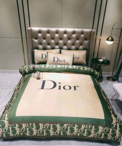 Dior Green Logo Luxury Brand Bedding Set