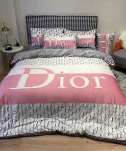 Dior Pinky White Luxury Brand Premium Bedding Set