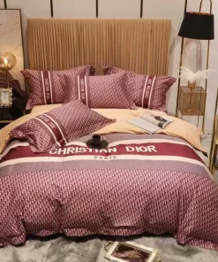 Dior Red Luxury Brand Premium Bedding Set