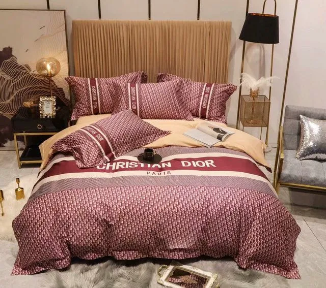 Dior Red Luxury Brand Premium Bedding Set