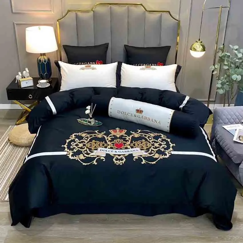 Dolce & Gabbana Black Luxury Brand Bedding Set