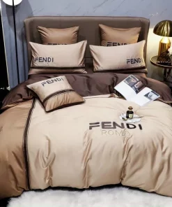 Fendi Roma Brown Premium Luxury Brand Bedding Set