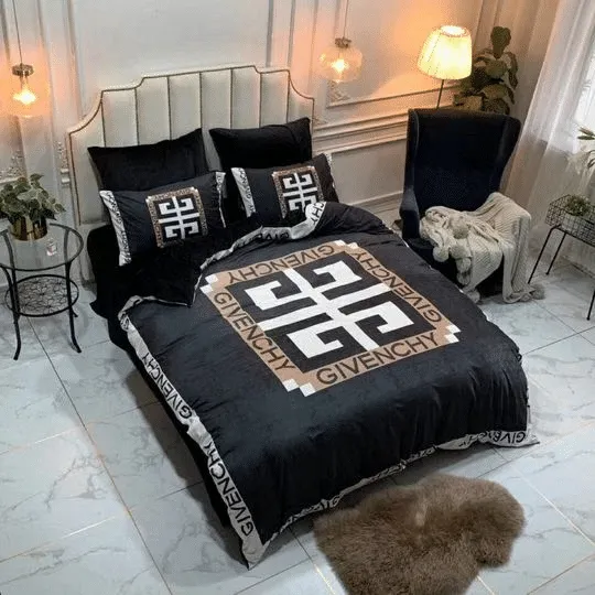 Givenchy Black Luxury Brand Premium Bedding Set