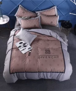 Givenchy Brown Grey Luxury Brand High End Premium Bedding Set