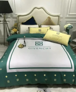 Givenchy Green White Luxury Brand High End Premium Bedding Set