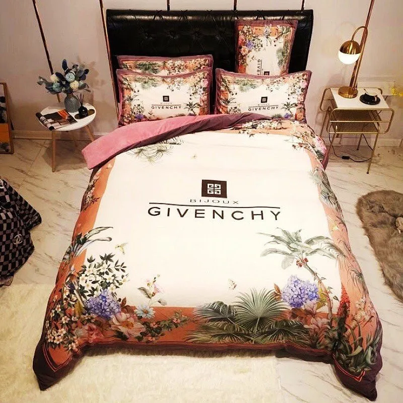 Givenchy New Flowers White Luxury Brand Bedding Set