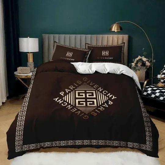 Givenchy Paris Brown Luxury Brand Bedding Set