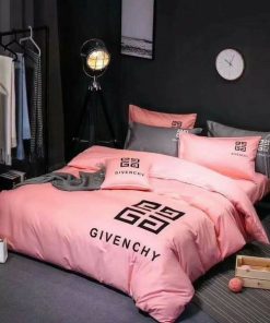 Givency Pinky Logo Luxury Brand Bedding Set