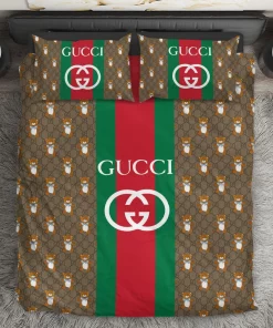 Gucci Bear Luxury Brand Premium Bedding Set