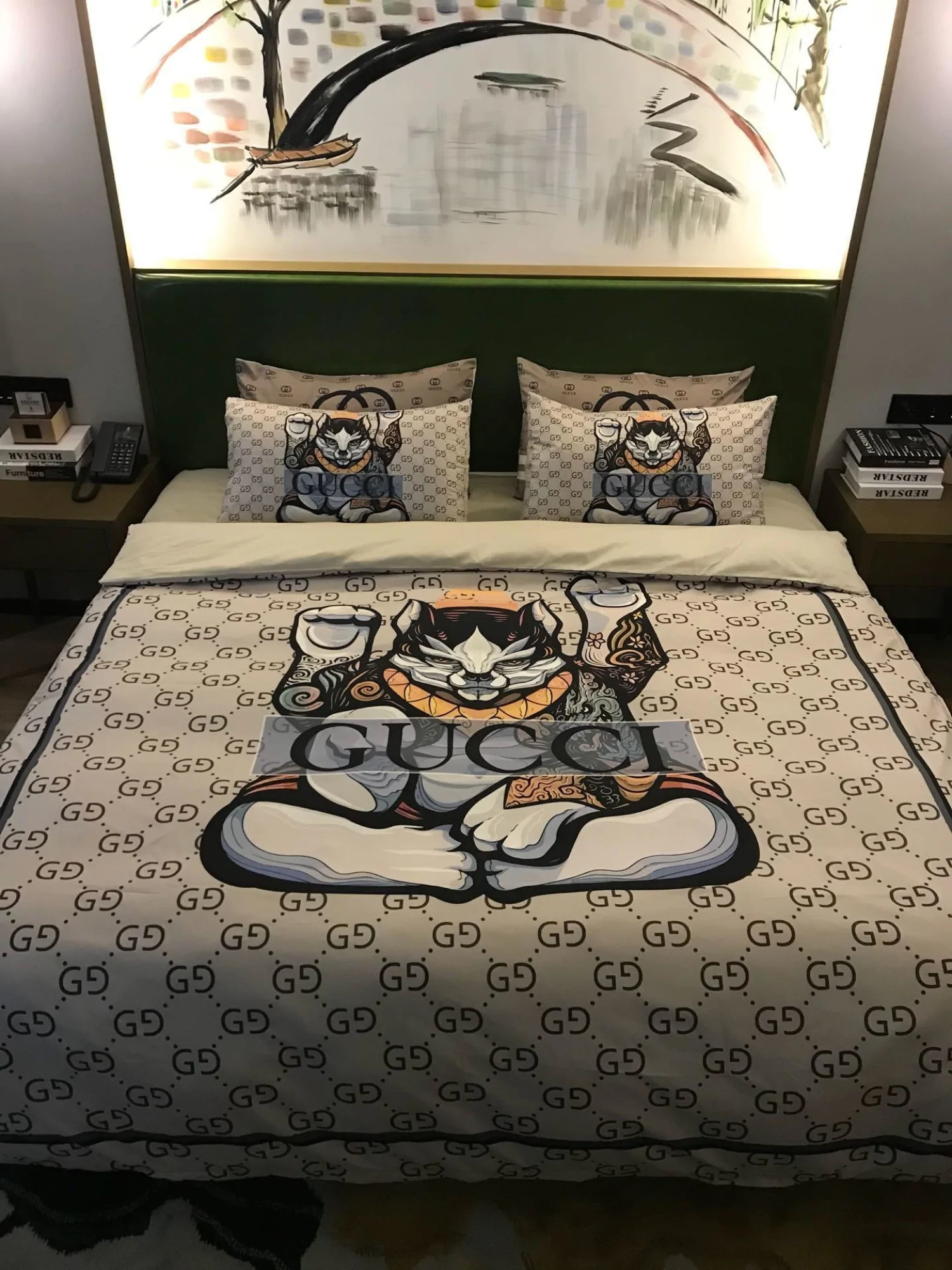 Gucci Beige Luxury Brand Bedding Set