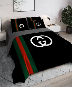 Gucci Black Luxury Brand High End Premium Bedding Set